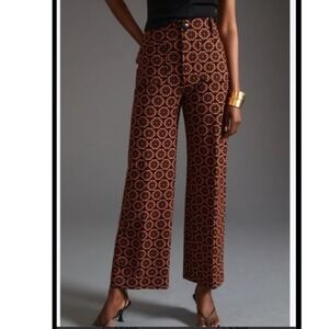 Maeve Anthropologie The Colette Wide Leg Pants Size 26T workwear layered floral